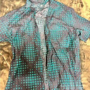 Moschino Teal Floral Patterned Shirt